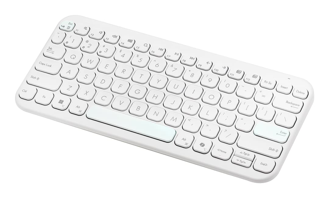ASUS Marshmallow KW100 75% Compact Wireless Bluetooth Keyboard - White - Image 2