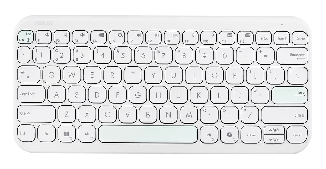 ASUS Marshmallow KW100 75% Compact Wireless Bluetooth Keyboard - White - Image 3