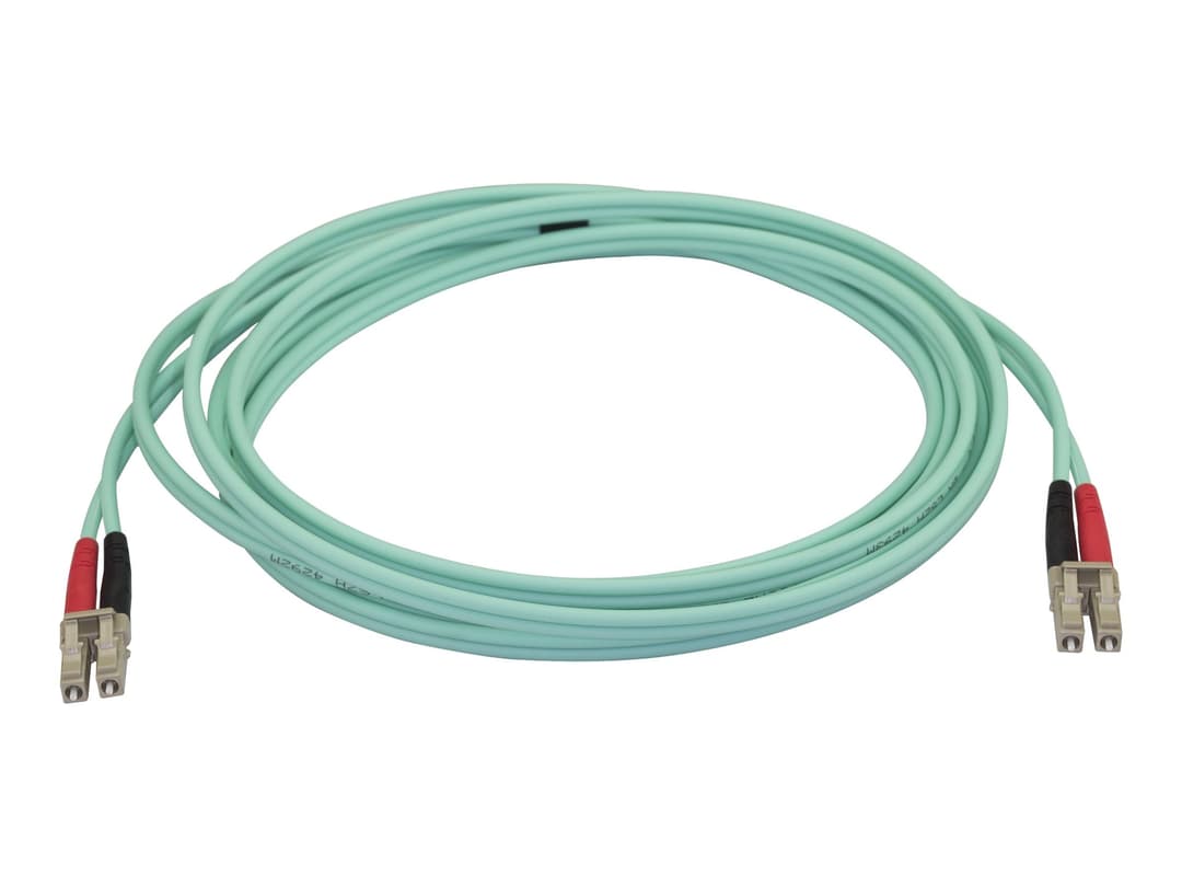 StarTech 450FBLCLC3 OM4 Duplex Multimode Fiber Patch Cable LC to LC 3m Aqua - Image 1
