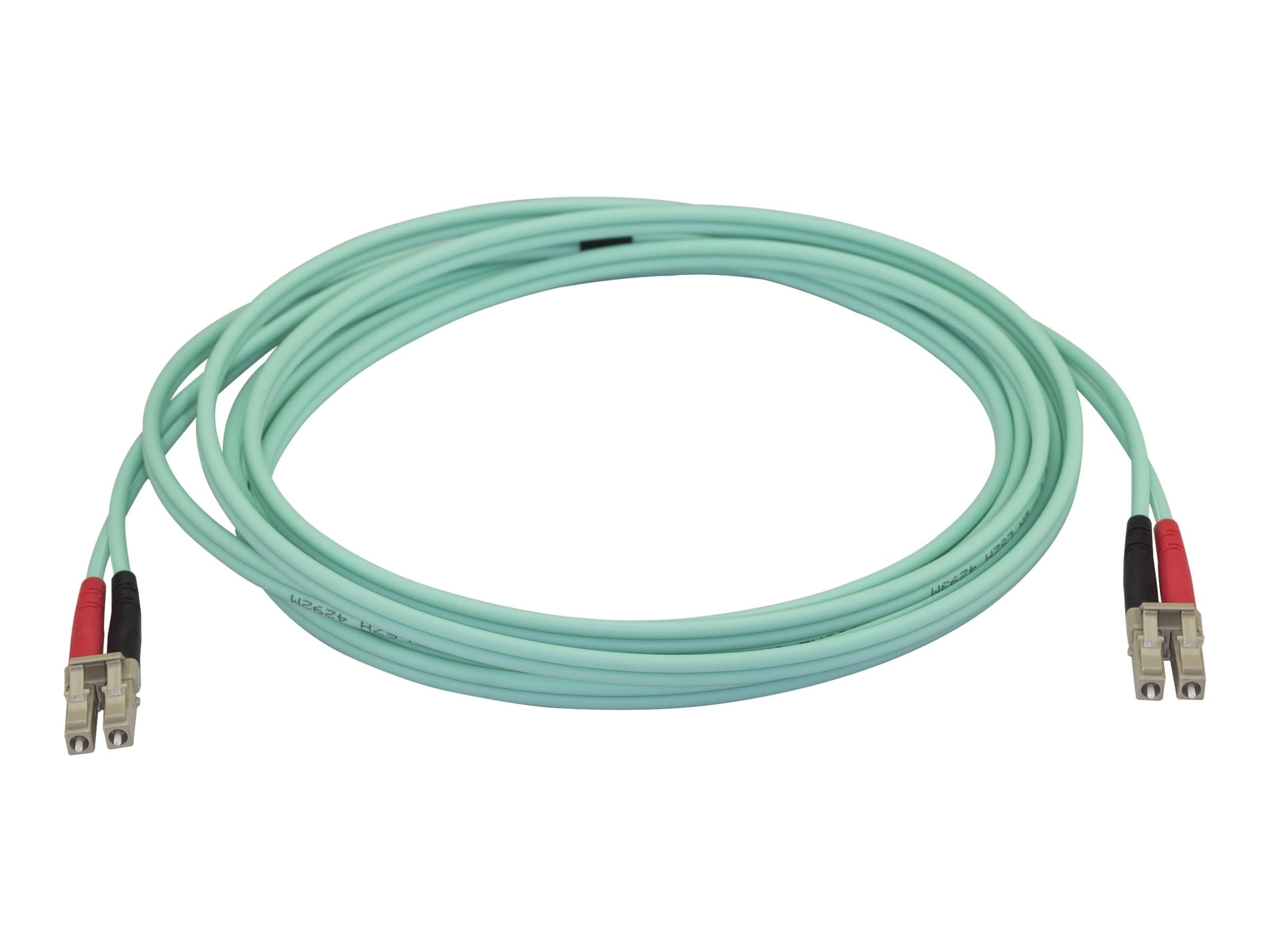 StarTech 450FBLCLC3 OM4 Duplex Multimode Fiber Patch Cable LC to LC 3m Aqua