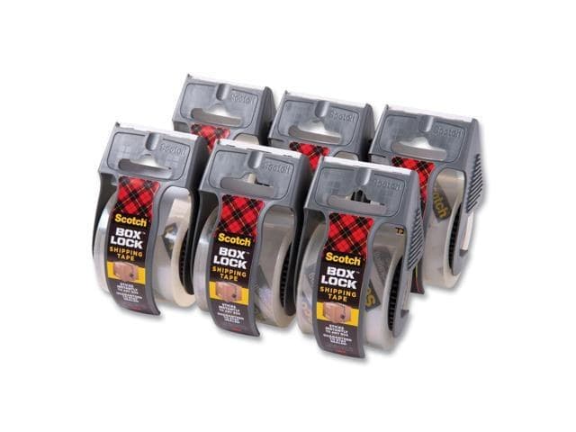 Scotch Box Lock Shipping Packaging Tape 195-6-EF with Dispensers, Clear, 48 mm x 20.3 m (1.88 in x 22.2 yds), 6 Pack - Image 5