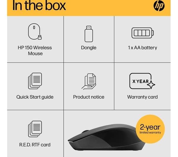 HP 150 Wireless Mouse Black - Image 4