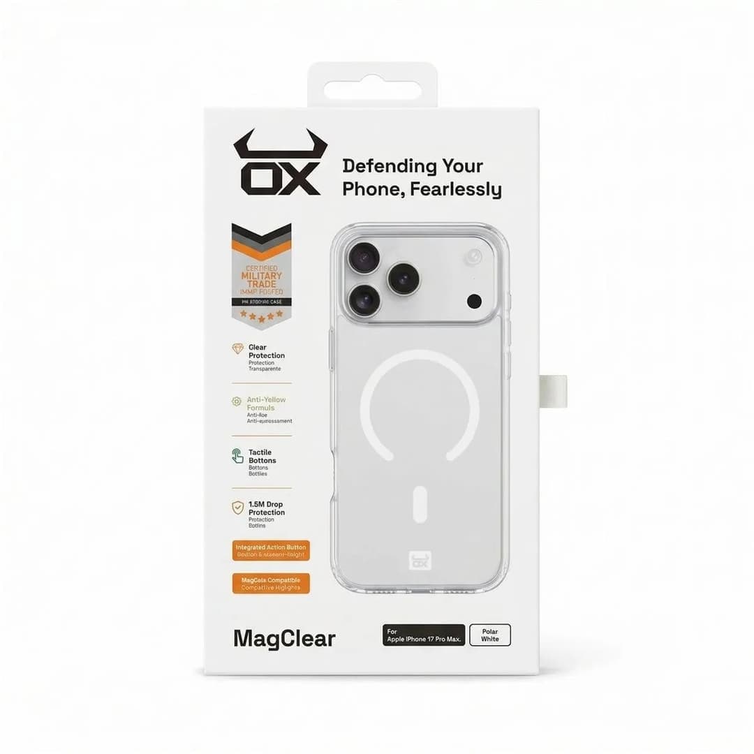 OX MagClear MagSafe Case for Apple iPhone 17 Pro – White - Image 1