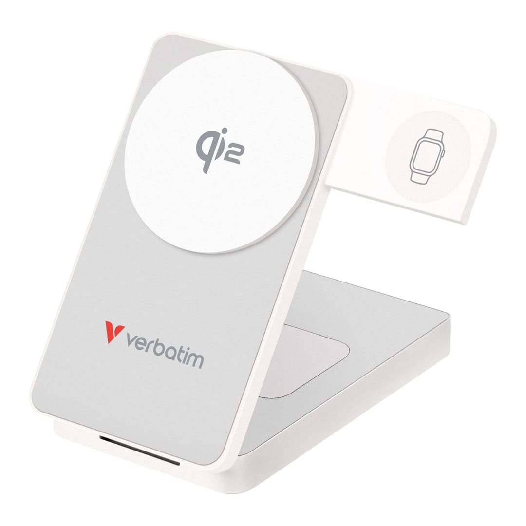 Verbatim Charge 'n' Go Qi2 Magnetic Wireless Power Bank 10000mAh White - Image 1