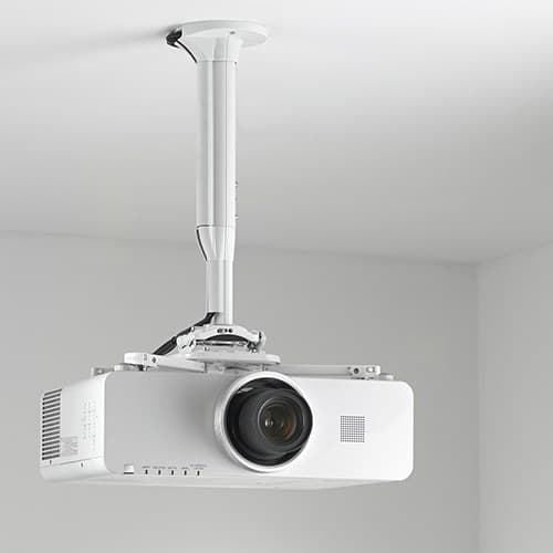 Chief KITEC030045W White Ceiling Projector Kit (30-45 cm) - RSMEUW Mini Elite Mount, CPA116W Ceiling Plate, CPA640W Shield Ring - Image 1