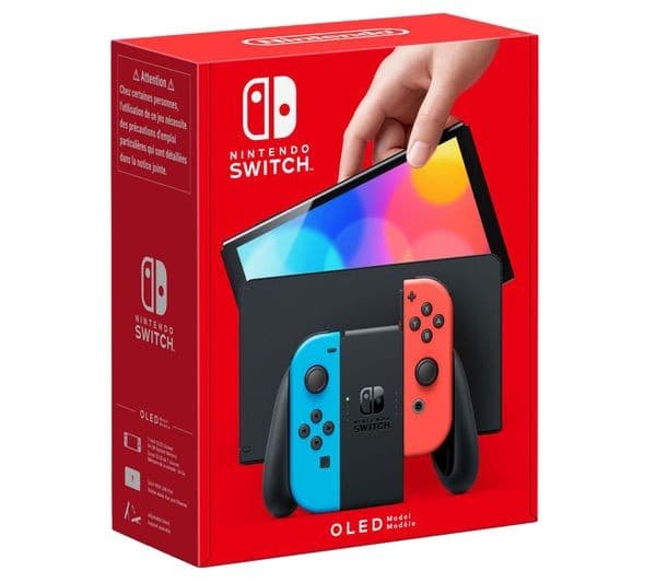 Nintendo Switch OLED Console Neon Red & Blue - Image 1
