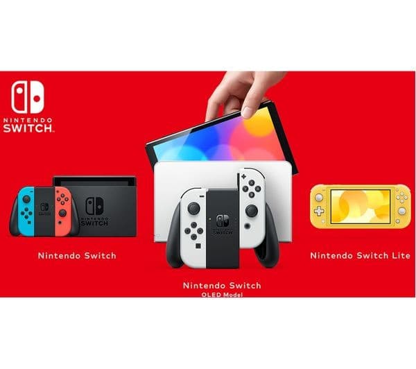 Nintendo Switch OLED Console Neon Red & Blue - Image 2