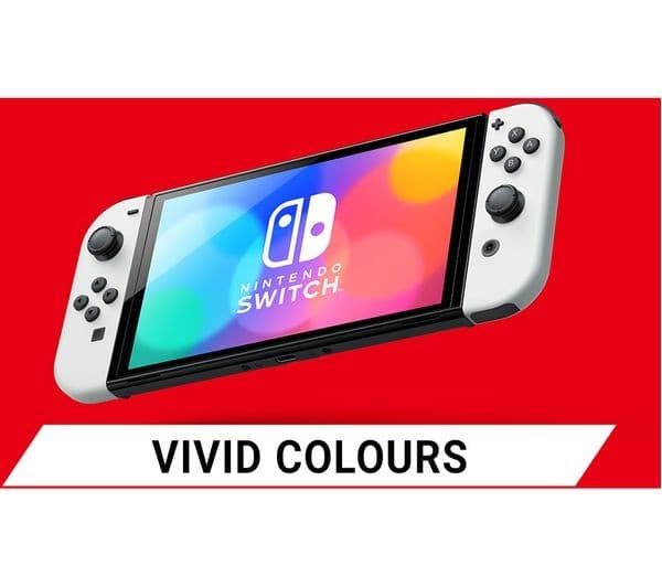 Nintendo Switch OLED Console Neon Red & Blue - Image 3