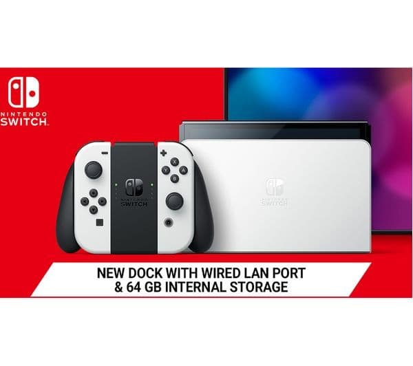 Nintendo Switch OLED Console Neon Red & Blue - Image 7