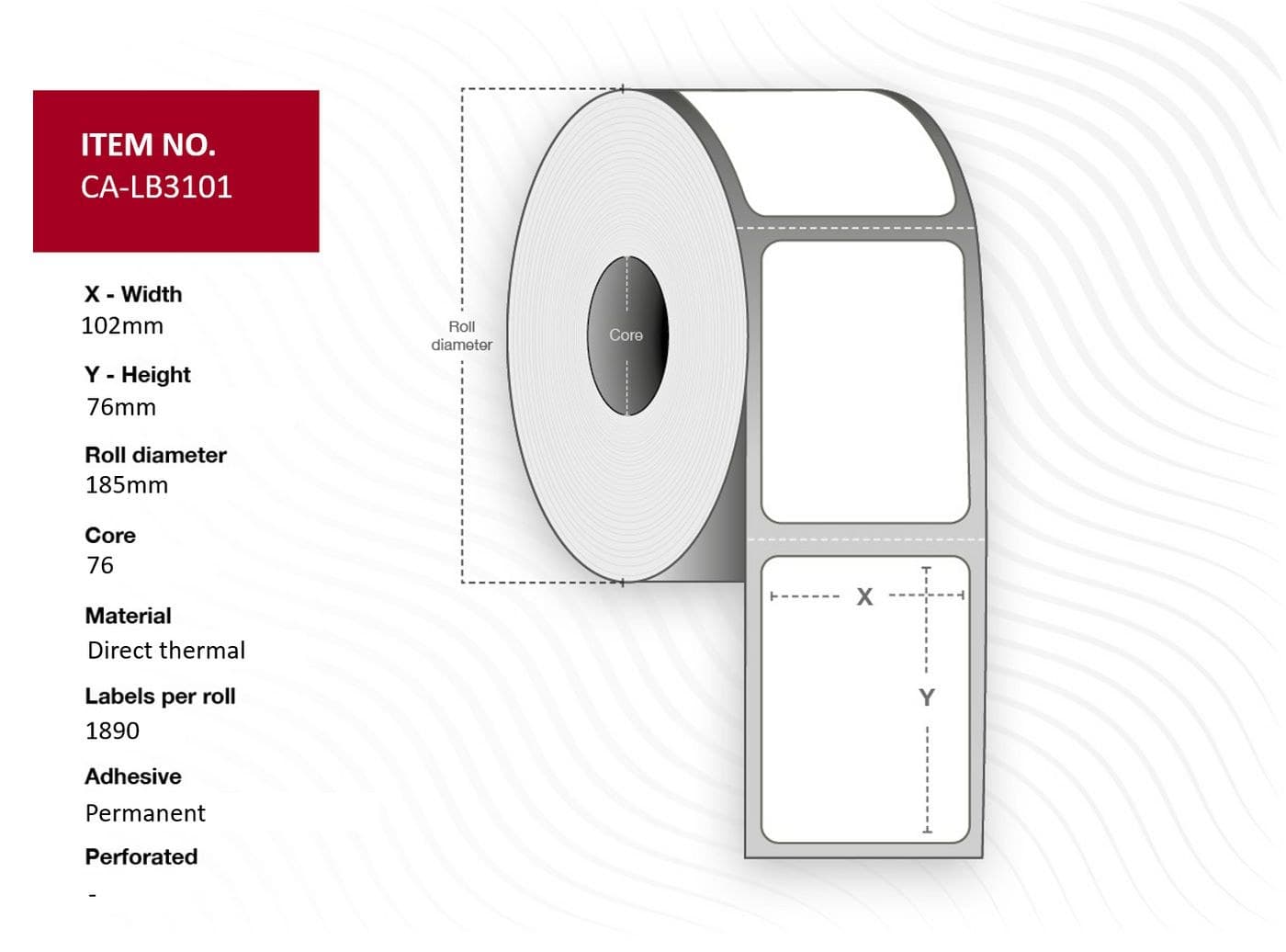 Label 102x76, Core 76,