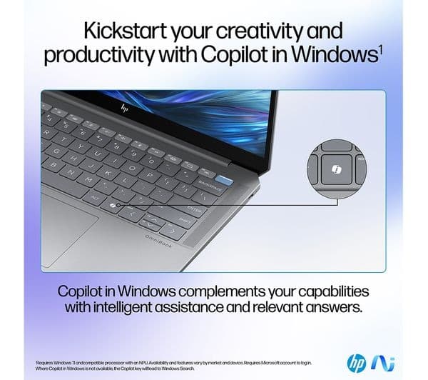 HP OmniBook Ultra 14-fd0001na Copilot+ PC Ryzen AI 9 16GB 1TB Touch Laptop - Silver - Image 4