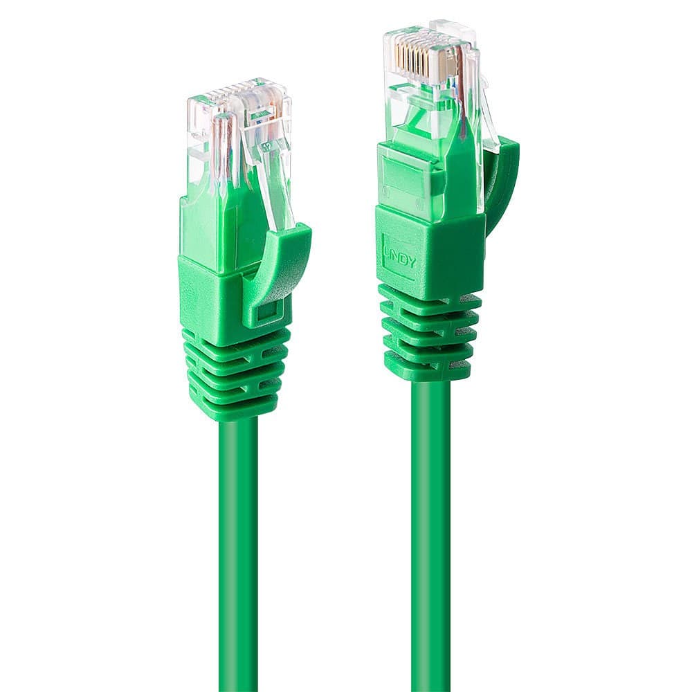 Lindy 2m Cat.6 U/UTP Ethernet Cable, Green - Image 1