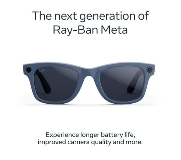 Ray-Ban Meta Wayfarer (Gen 2) Smart Glasses - Shiny Cosmic Blue, Clear to Sapphire Transitions Lenses - Standard - Image 2