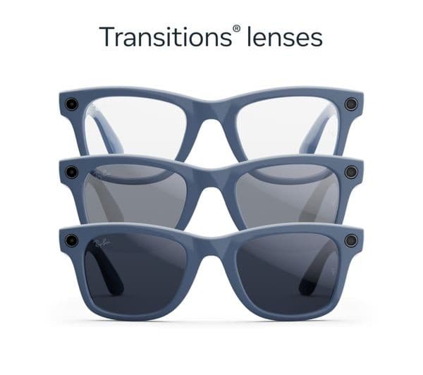 Ray-Ban Meta Wayfarer (Gen 2) Smart Glasses - Shiny Cosmic Blue, Clear to Sapphire Transitions Lenses - Standard - Image 7