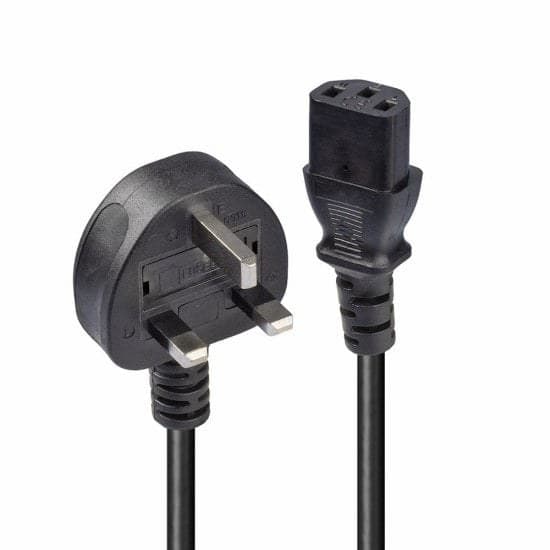 Lindy 10m UK 3 Pin Plug to IEC C13 Mains Power Cable, Black - Image 1