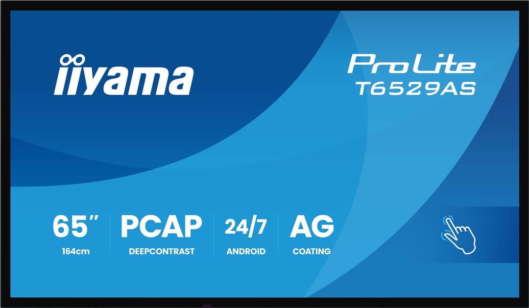 iiyama T6529AS-B1AG Signage Display Kiosk design 163.8 cm (64.5") LED Wi-Fi 420 cd/m² 4K Ultra HD Black Touchscreen Built-in processor Android 24/7 - Image 2