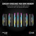 Corsair Vengeance RGB DDR5 RAM 16GB (2x8GB) Up to 5200MHz CL40 Intel XMP iCUE Compatible Computer Memory - Black thumbnail 2