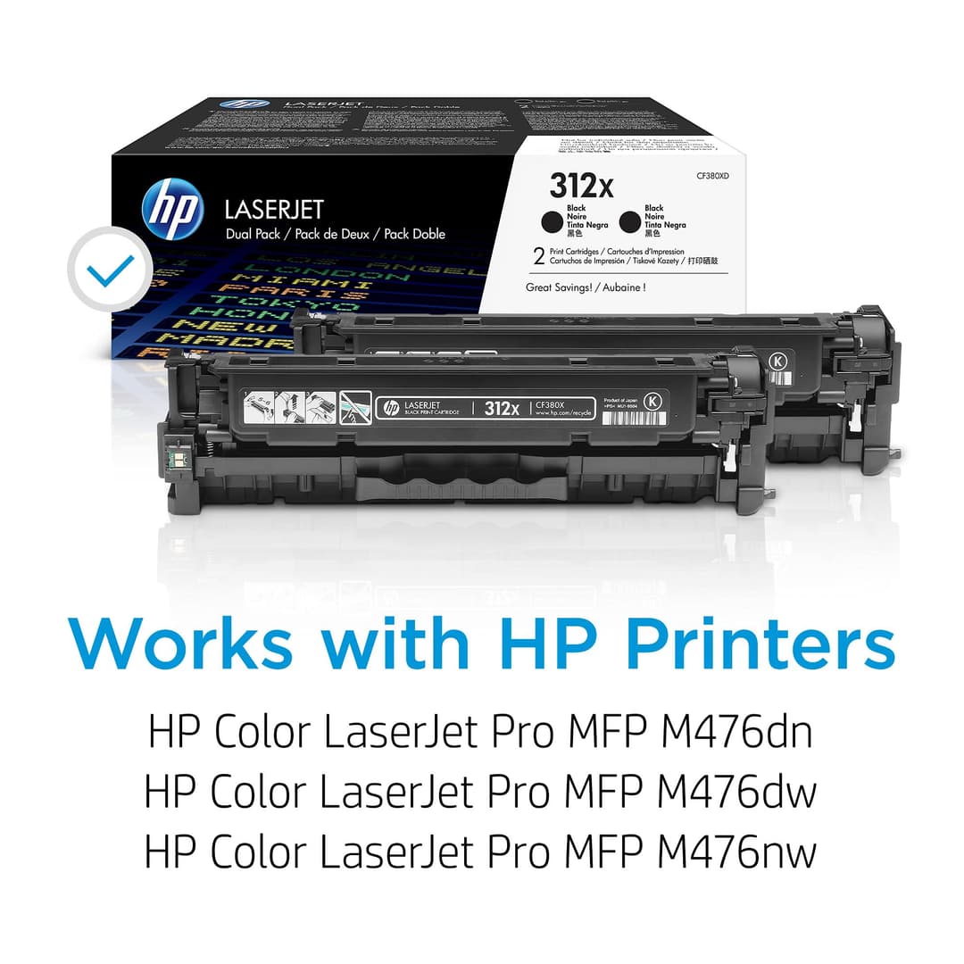 HP CF380XD 312X 2-Pack High Yield Original LaserJet Toner Cartridges - Black - Image 2