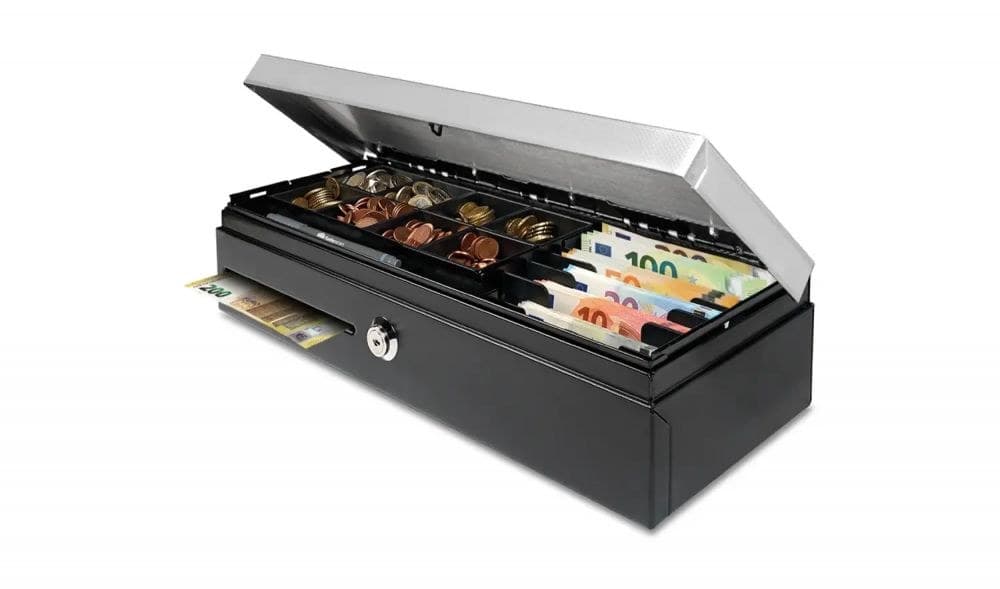 Safescan HD-4617C Flip Top Cash Drawer with 8 Coin and 8 Note Trays - Image 1