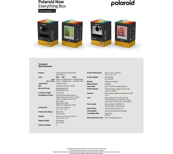 POLAROID Now Generation 2 Instant Camera Everything Box - Black & White - Image 2