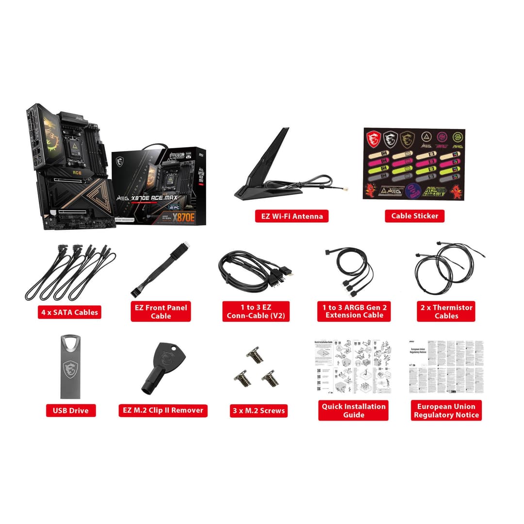 MSI MEG X870E ACE MAX AMD X870E ATX Socket AM5 Motherboard - DDR5, PCIe 5.0, 5x M.2, Wi-Fi 7 - Image 9