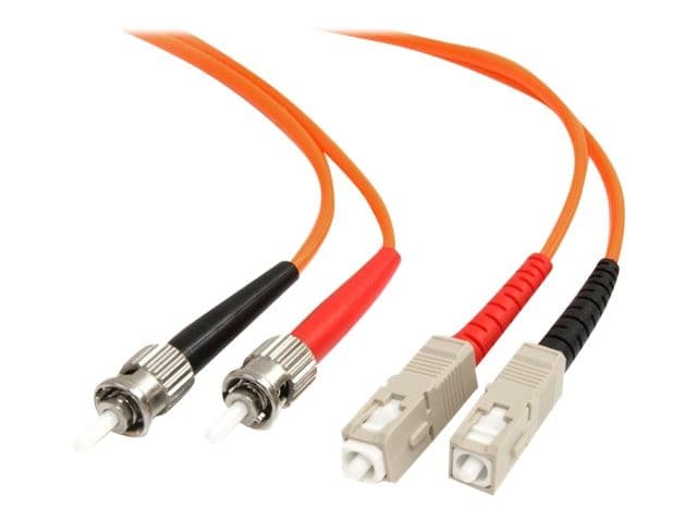 StarTech FIBSTSC2 OM1 Multimode Duplex Fiber Patch Cable ST to SC 62.5/125 LSZH 2m Orange - Image 1