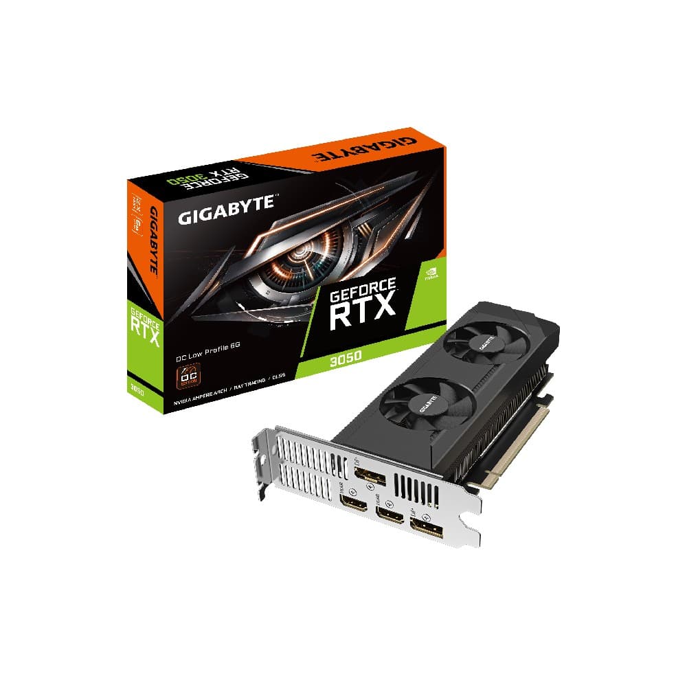 GIGABYTE GeForce RTX 3050 OC Low Profile 6G Graphics Card - 6GB GDDR6, 96-bit, PCI-E 4.0, GV-N3050OC-6GL - Image 1