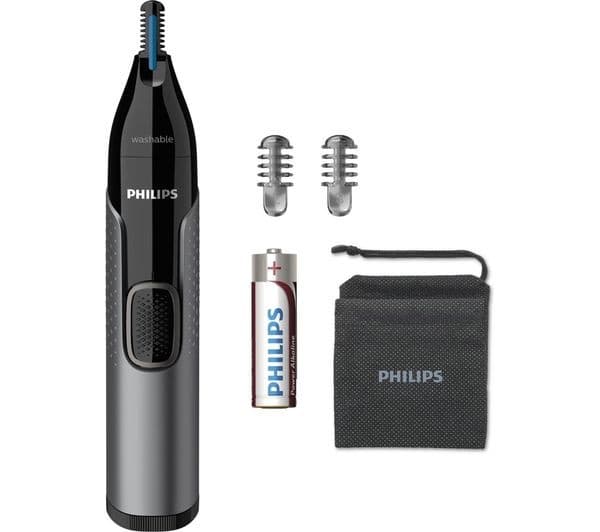 PHILIPS Series 3000 NT3650/16 Wet & Dry Nose, Ear & Eyebrow Trimmer - Black - Image 1