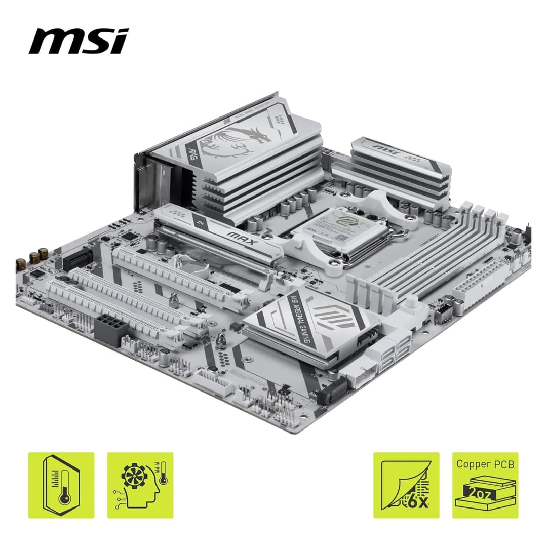 MSI MAG B850 GAMING PLUS MAX WIFI DDR5 ATX Socket AM5 Motherboard White - Image 5