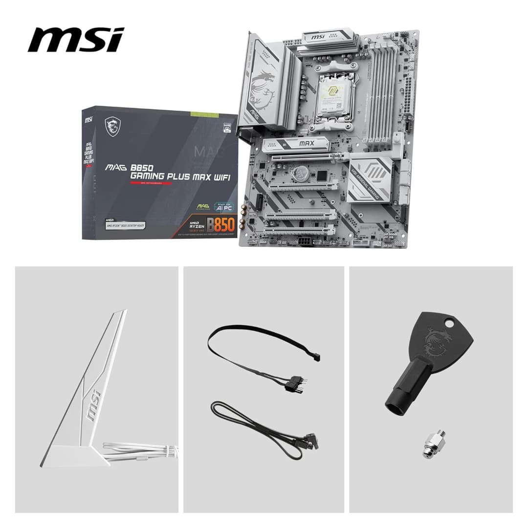 MSI MAG B850 GAMING PLUS MAX WIFI DDR5 ATX Socket AM5 Motherboard White - Image 7