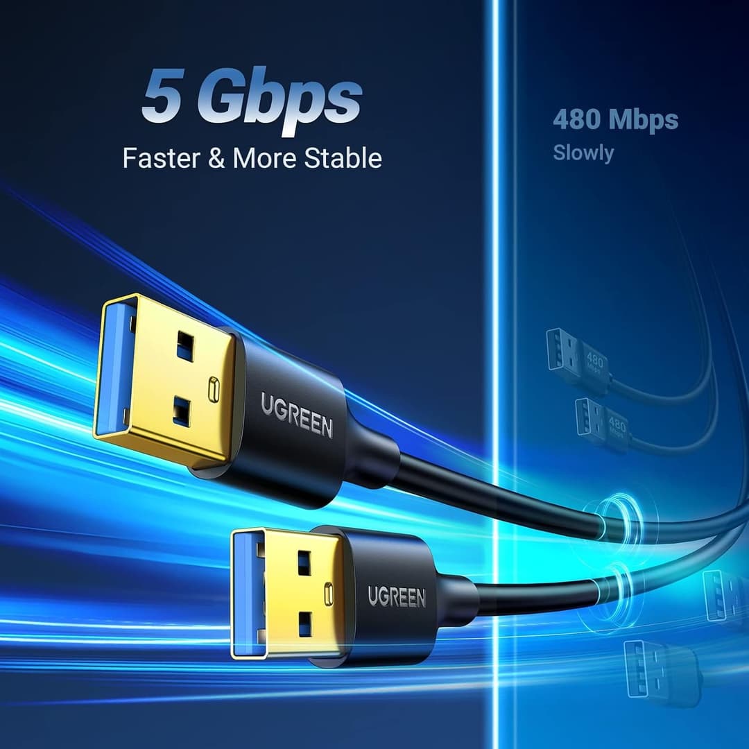 UGREEN USB 3.0 A to A Cable 1M – SuperSpeed Data Transfer - Image 2