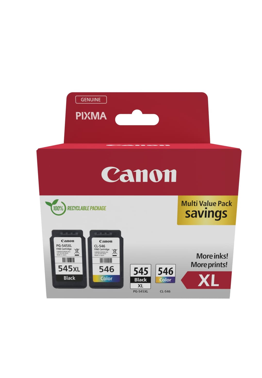 Canon PG-545XL/CL-546 Black & Tri-Colour Ink Cartridge Multipack (8286B012) - Image 1
