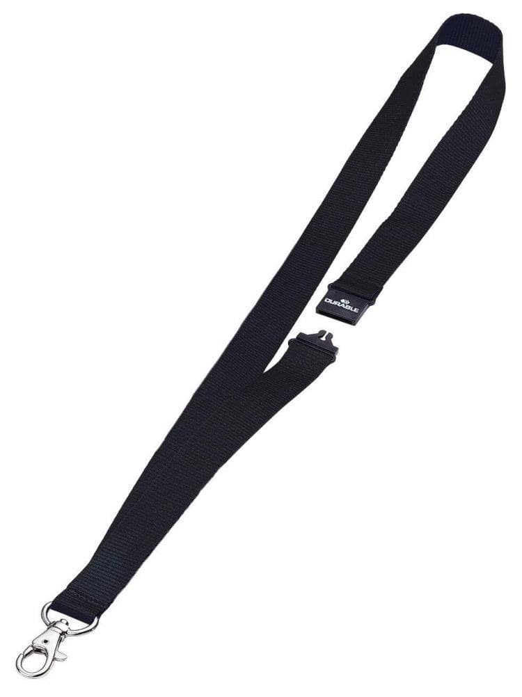 Durable Soft Neck Lanyards with Clip and Safety Release PK10 Black