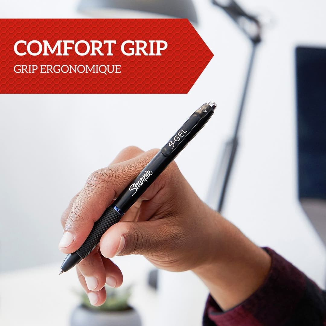 Sharpie S-Gel 0.7mm Black Pen - Pack of 3 - Image 4