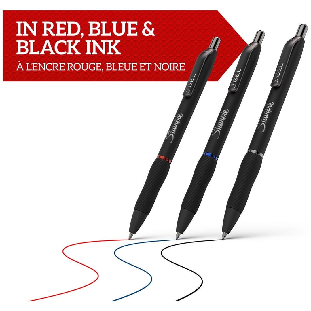 Sharpie S-Gel 0.7mm Black Pen - Pack of 3 - Image 5