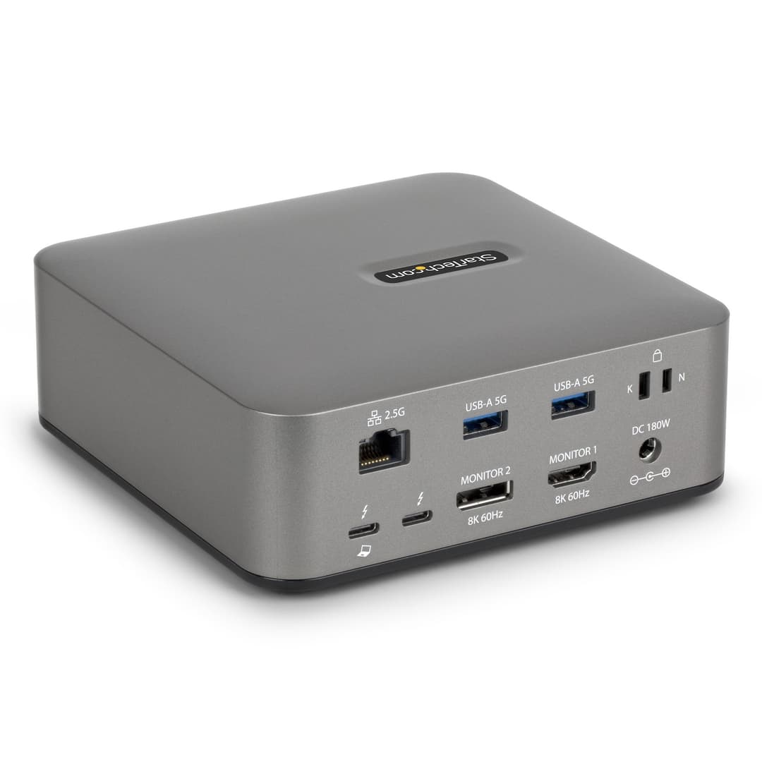 StarTech.com Thunderbolt 5 Docking Station, DP / HDMI, Triple Monitor Dock up to 4K 144Hz or Dual 8K 60Hz, 5x USB Ports, 140W Laptop Charging - Image 1