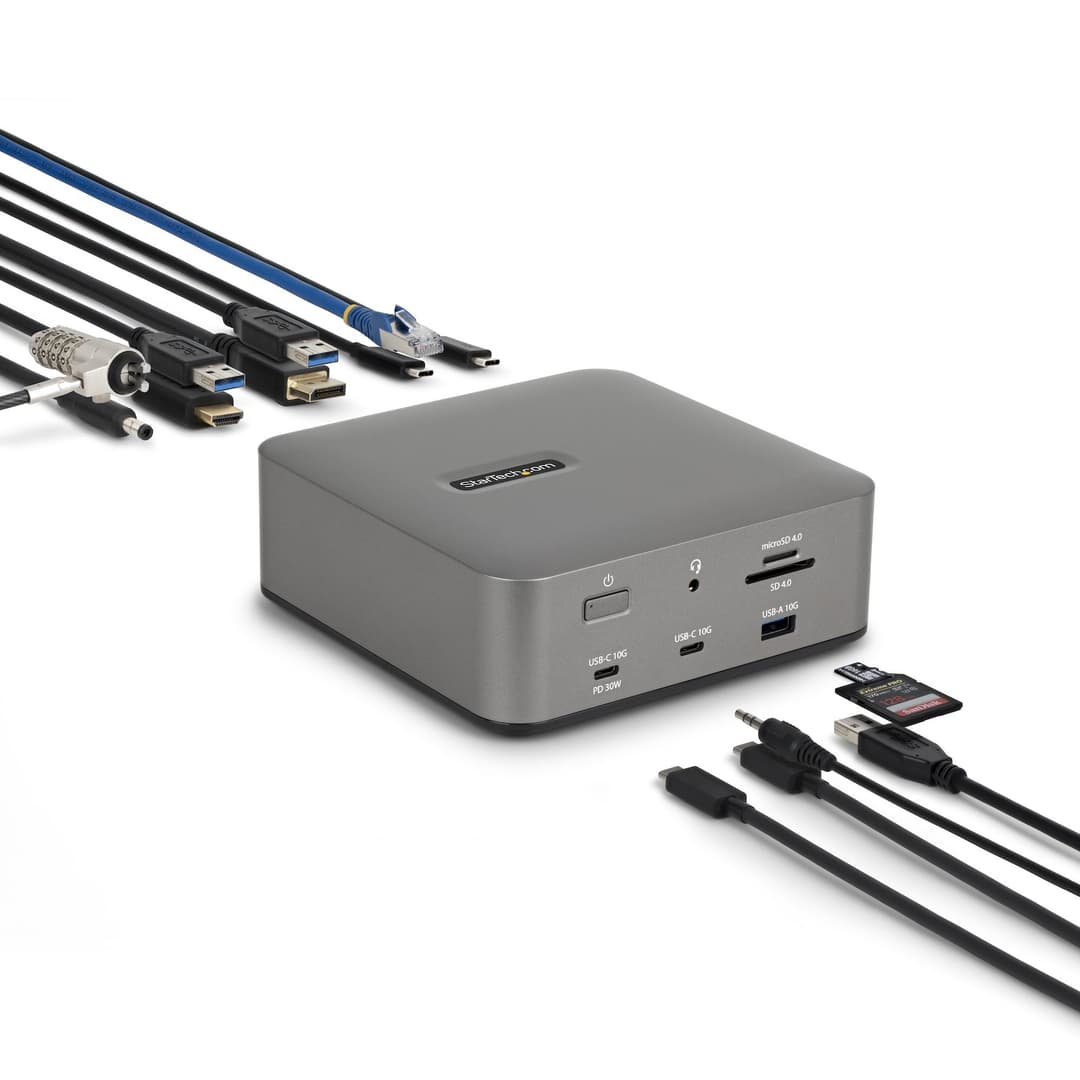 StarTech.com Thunderbolt 5 Docking Station, DP / HDMI, Triple Monitor Dock up to 4K 144Hz or Dual 8K 60Hz, 5x USB Ports, 140W Laptop Charging - Image 2