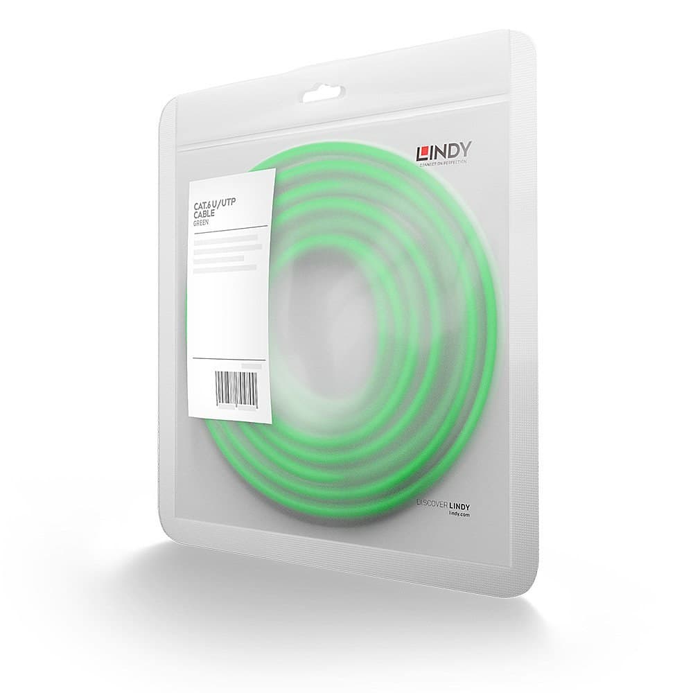 Lindy 0.3m Cat.6 U/UTP Ethernet Cable, Green - Image 3