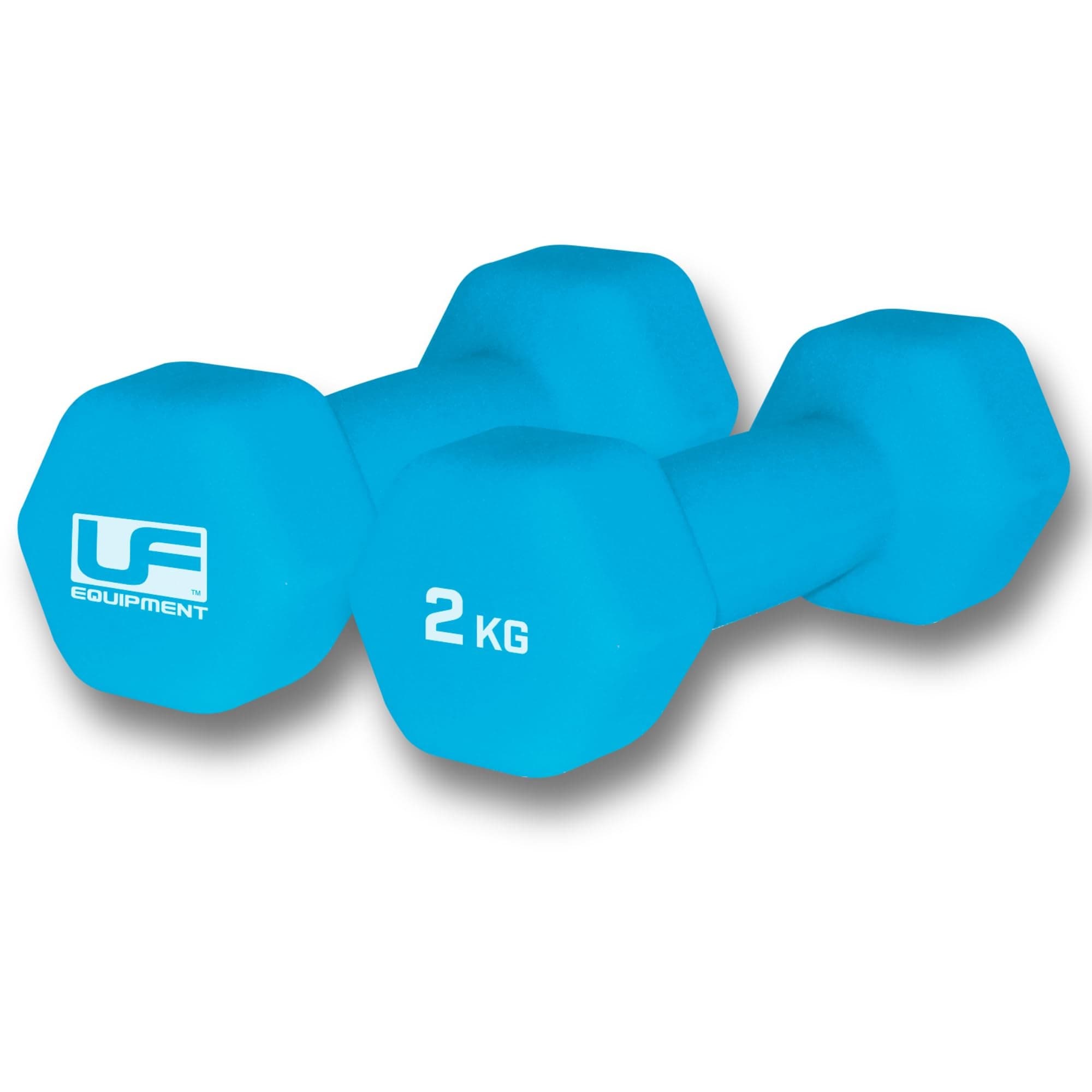 Urban Fitness Neoprene Hex Dumbbells (Pair) 2 x 2kg - Blue