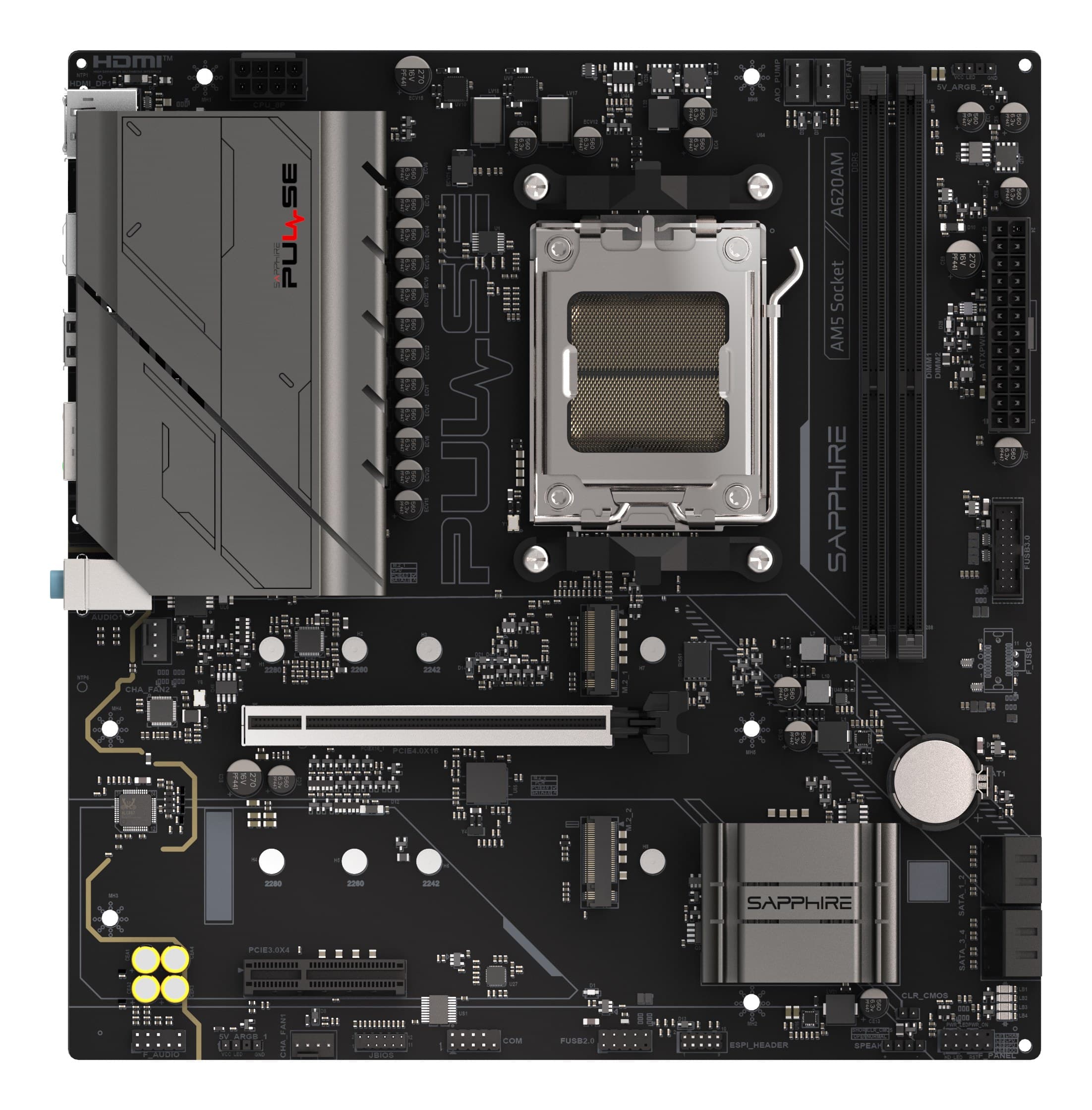 Sapphire PULSE A620AM AMD A620A Socket AM5 DDR5 Micro-ATX Motherboard