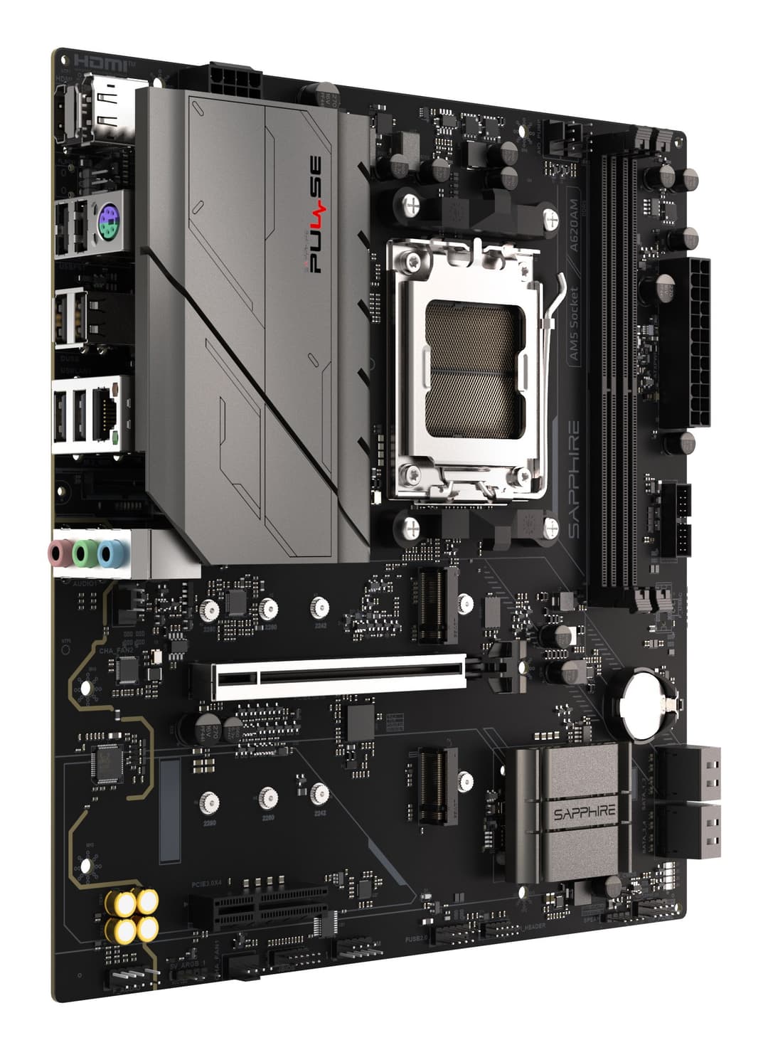 Sapphire PULSE A620AM AMD A620A Socket AM5 DDR5 Micro-ATX Motherboard - Image 2