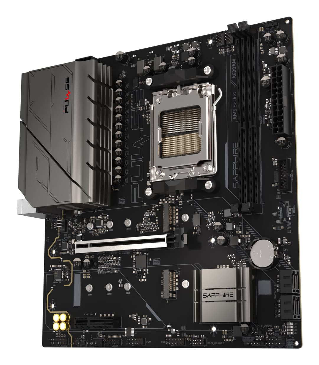 Sapphire PULSE A620AM AMD A620A Socket AM5 DDR5 Micro-ATX Motherboard - Image 3