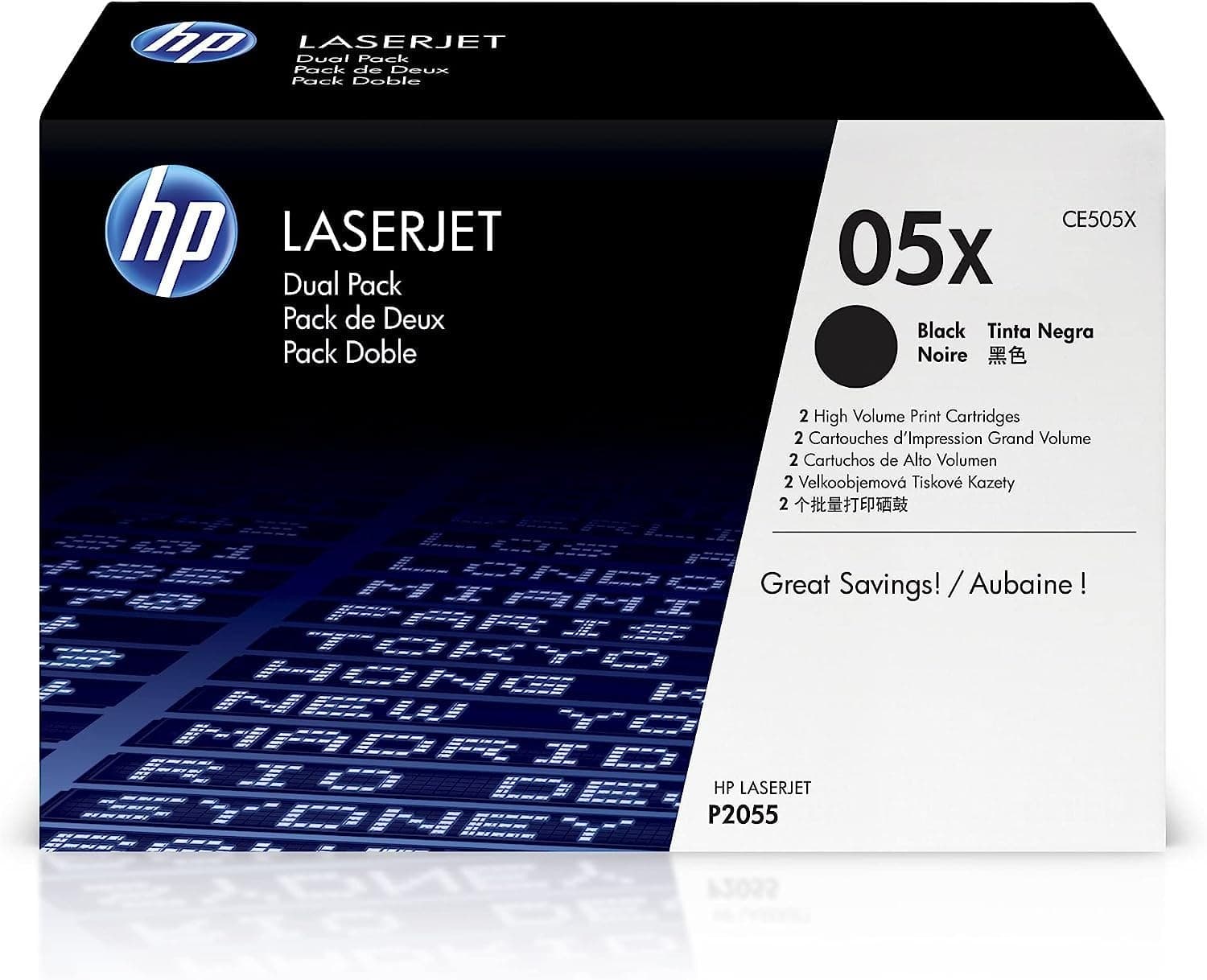 HP CE505XD 05X High Yield Original LaserJet Toner Cartridges - Black