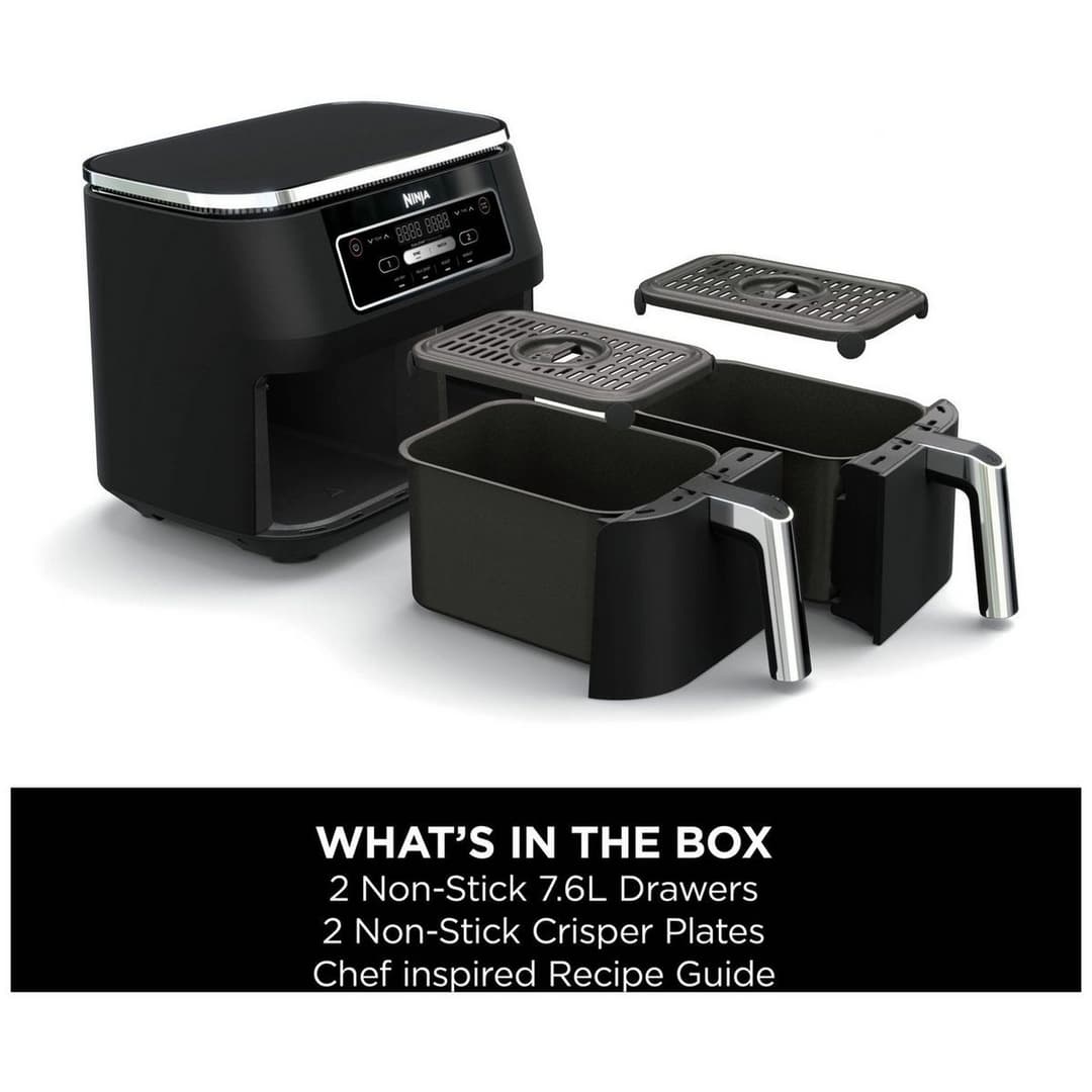 Ninja Foodi AF200UK 4-in-1 Dual Zone Air Fryer 7.6L Black - Image 3