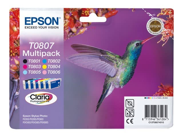 Epson T0807 Multipack - black, yellow, cyan, magenta, light magenta, light cyan - original - ink cartridge - Image 2
