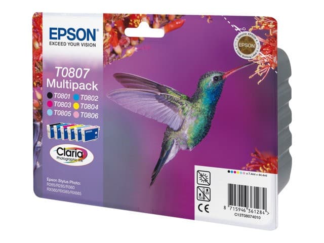 Epson T0807 Multipack - black, yellow, cyan, magenta, light magenta, light cyan - original - ink cartridge - Image 3