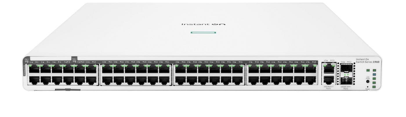 HPE Aruba Instant On 1960 48G 40p Class4 8p Class6 PoE 2XGT 2SFP+ 600W Managed Switch (JL809A)