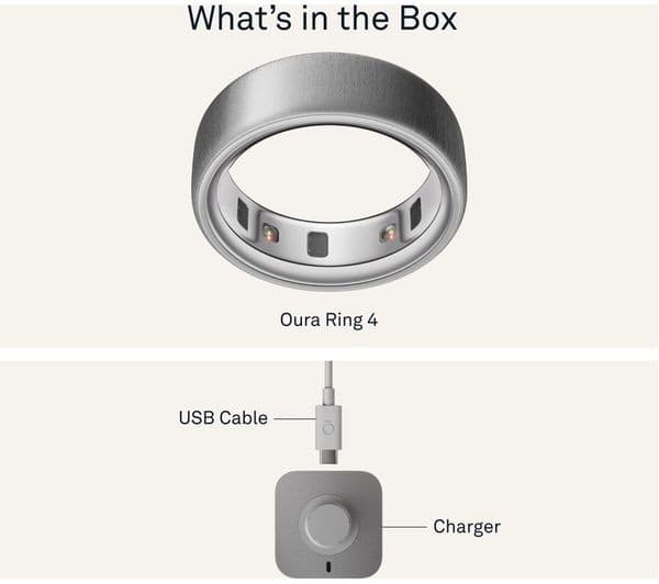 Oura Ring 4 Smart Ring - Brushed Silver, Size 13 - Image 2
