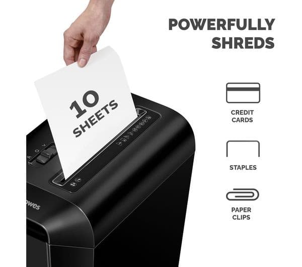 FELLOWES Powershred LX65 Cross Cut Paper Shredder - Black - Image 3