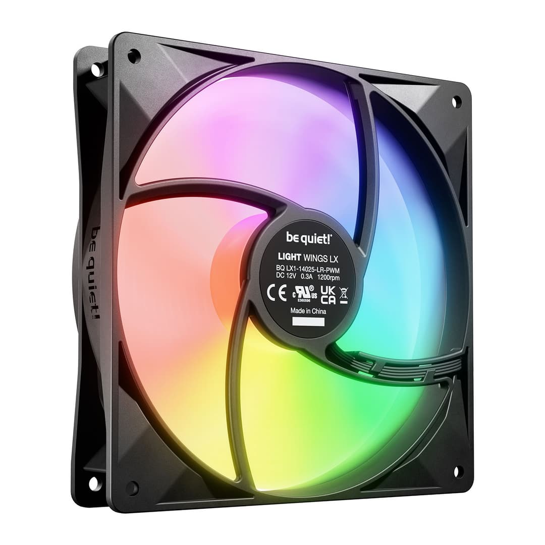 be quiet! Light Wings LX 140mm ARGB 7 Blades Case Fan - Black - Image 3